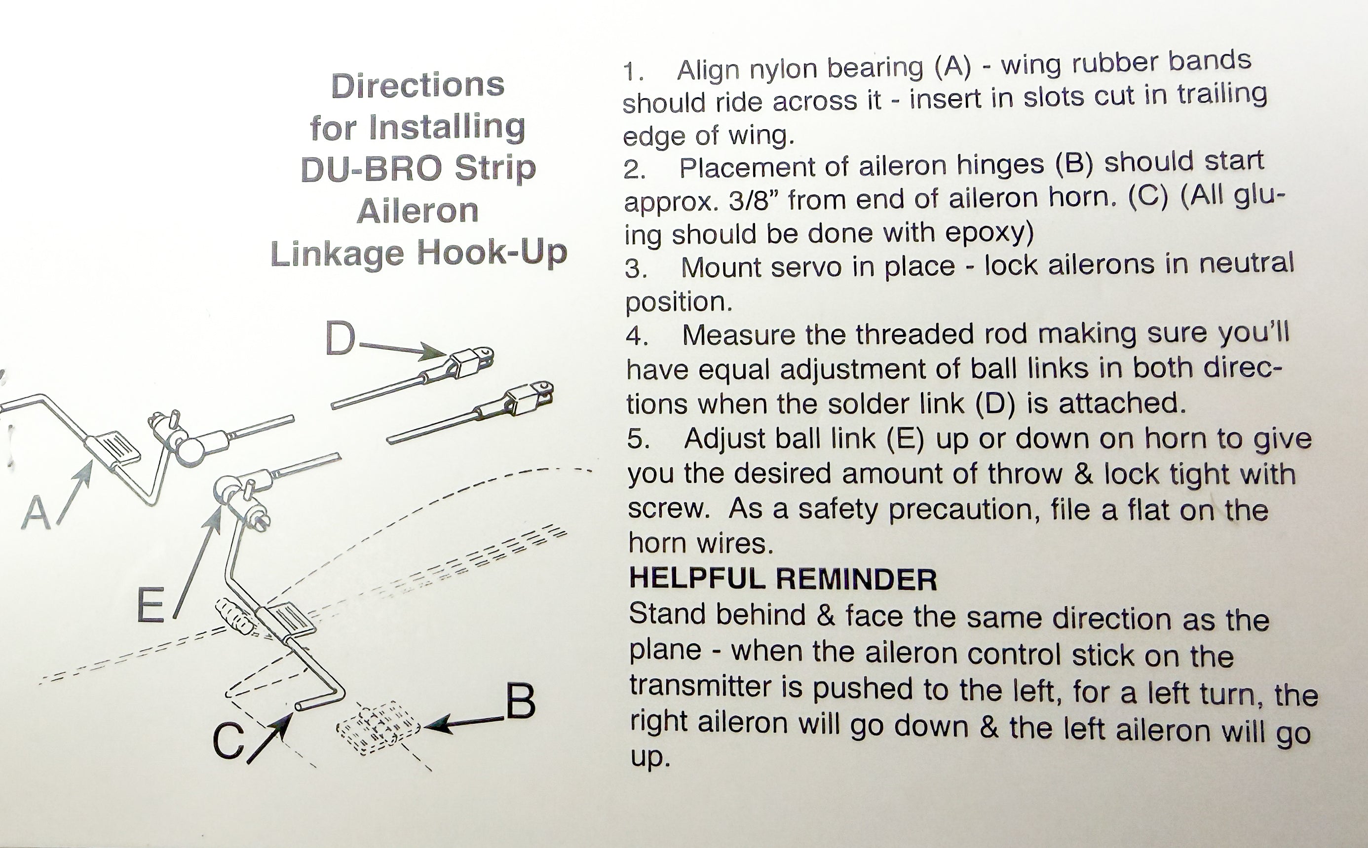 Strip Aileron Ball Link - DU - BRO RC - 186