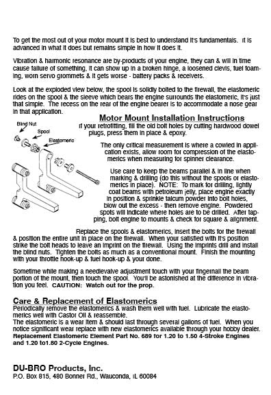 DU-BRO Motor Mount for 4-Stroke & 2-Stroke Engines – Vibration-Reducing RC Mount - DU-BRO RC - 682