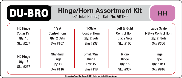 Hardware Assortment Kits - DU - BRO RC - AK120